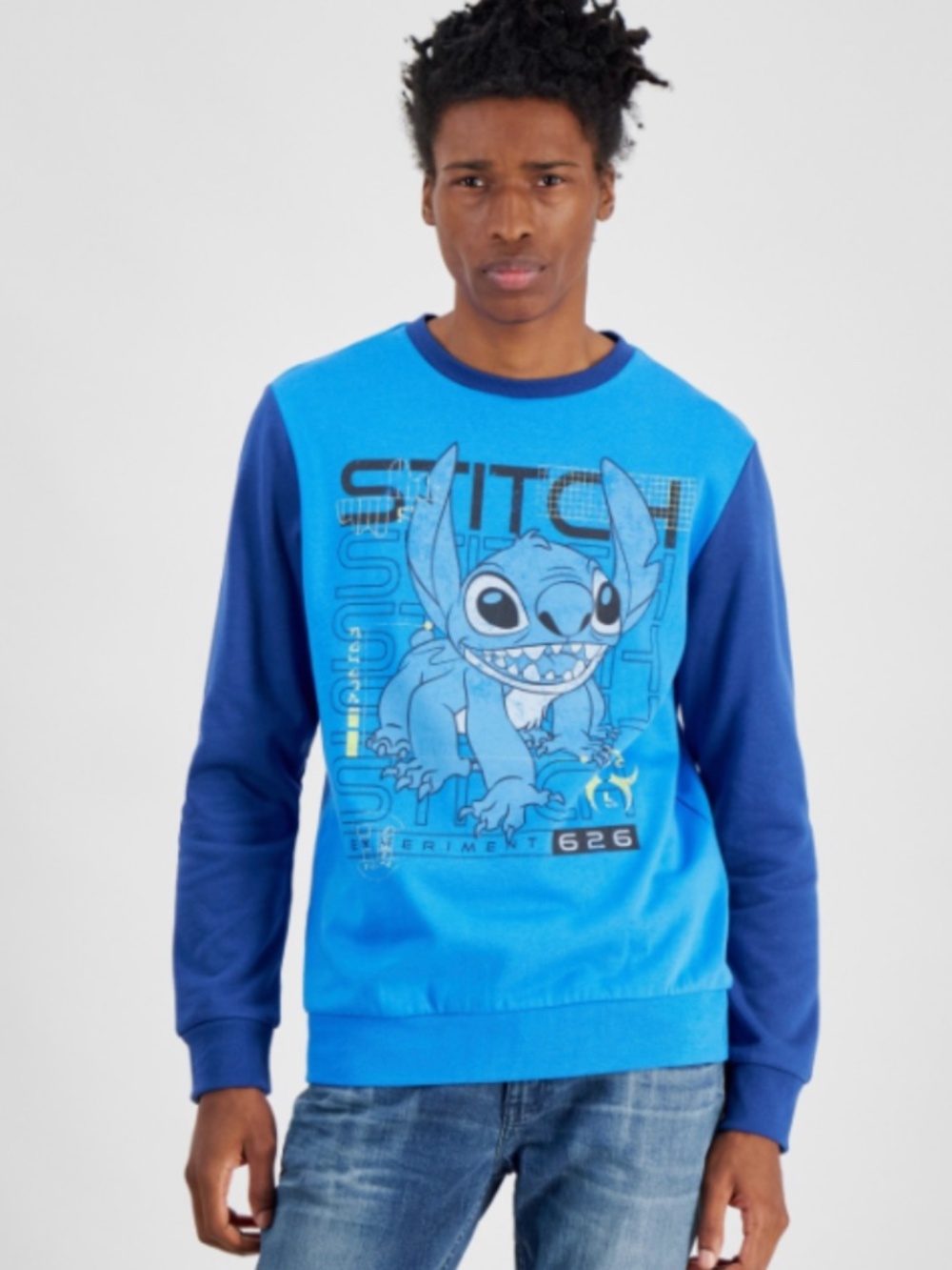 Hybrid Men's Lilo & Stitch Experiment Regular- Sweatshirt SIZE S NWT